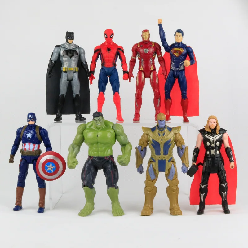 

Marvel The Avengers Infinity War Action Figure Superhero Model Doll Batman Superman Thanos Spiderman Movable Flash Toy Figure