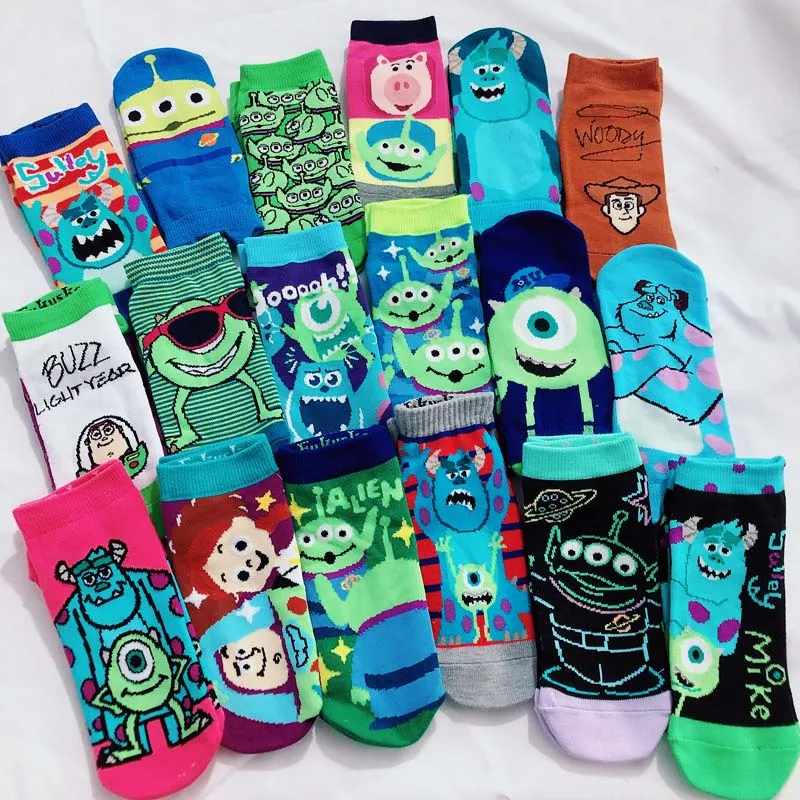 Носки с героями мультфильмов для взрослых женщин Разноцветные Милые носки хлопковые короткие носки 10 пар/партия