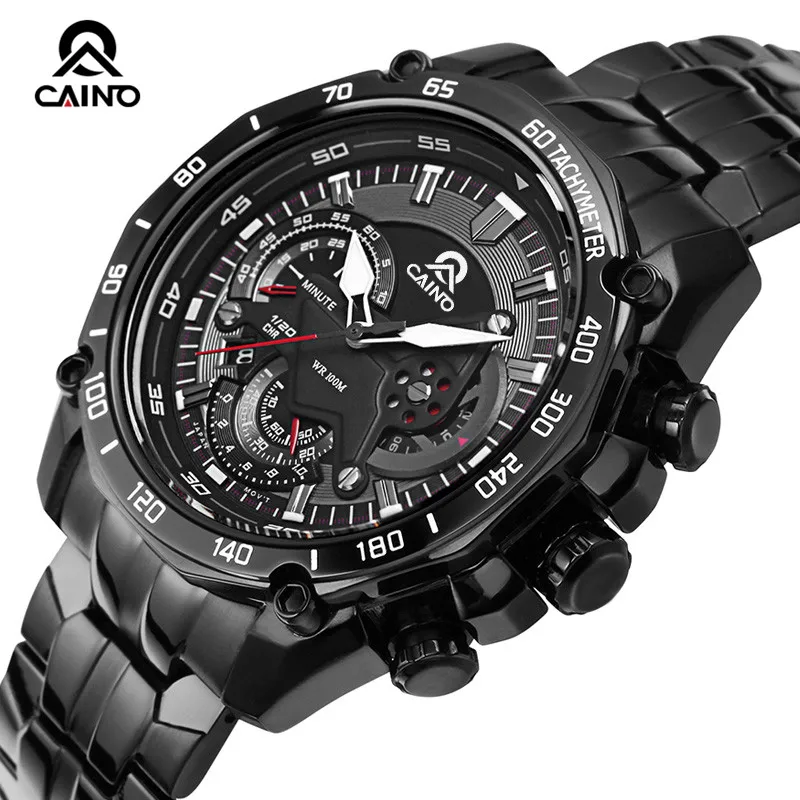 Cool Mens Watches Caino CAINUOS Top Brand Luxury Quartz Watch Men Wristwatches Male Clock Wristwatch 316