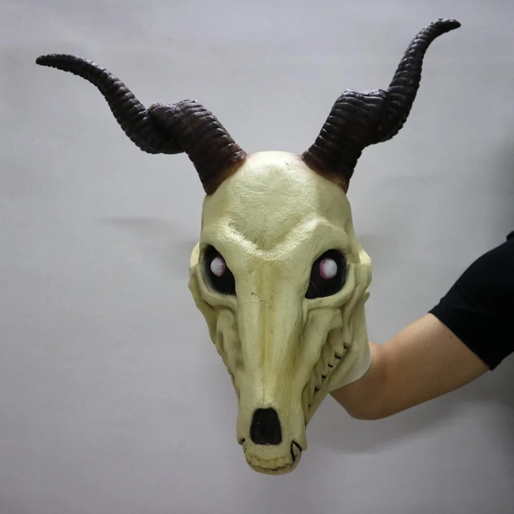 

Japanese New Anime Mahoutsukai no Yome Cosplay Anime The Ancient Magus Bride mask Sheep head skull Halloween mask Party Costume