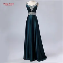 New 2016 Dark Green V Neck Fashion Formal Robe de soiree Plus size Party vestido de