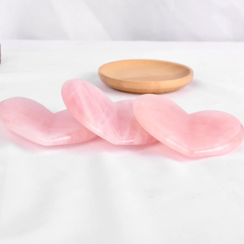 Нефрит Gua Sha с подарочной коробкой натуральный розовый кварц сердце скребок иглоукалывание камень тело лицо назад массажер для ног инструмент для ухода за здоровьем 1 шт