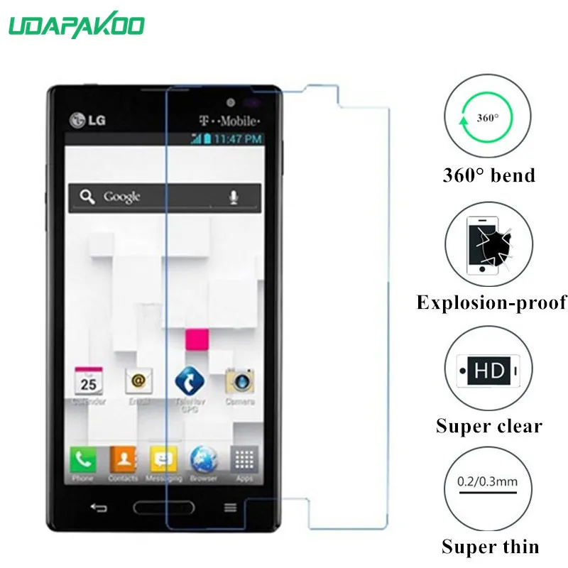 

udapakoo clear Tempered (soft glass) film for LG Optimus L9 P765 p769 P760 Nano Explosion-proof glass Screen Protector
