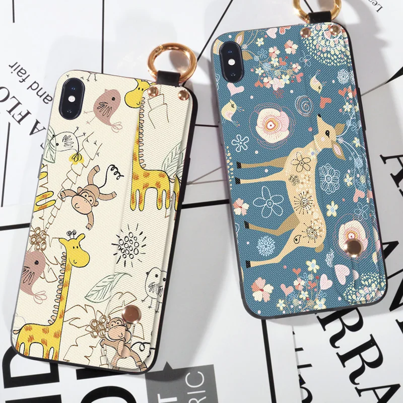 

Strap Rope Phone Case For for iPhone 11 Pro XR XS MAX X 8 Plus 7 + Lanyard Stand Cover For iPhone 7 6 6S Plus 5S SE Relief Coque