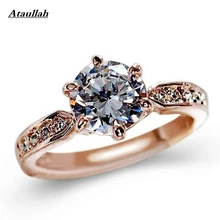 

Ataullah 1.75ct AAA Zircon Engagement Rings for Women Rose Gold Color Wedding Rings Female Anel Jewelry Top Quality RWD7-085