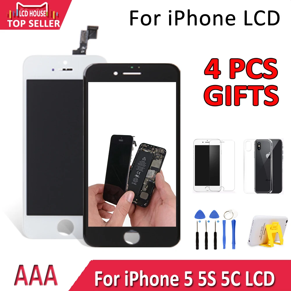 Лучший дисплей AAA для iPhone 5S 5C 5 ЖК экран с сенсорным дигитайзером в сборе замена A1453
