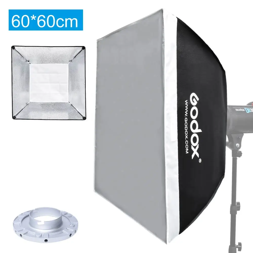 

Godox 24" x 24" 60 x 60cm Softbox with Comet (B) Mount Speedring for Studio Flash Strobe