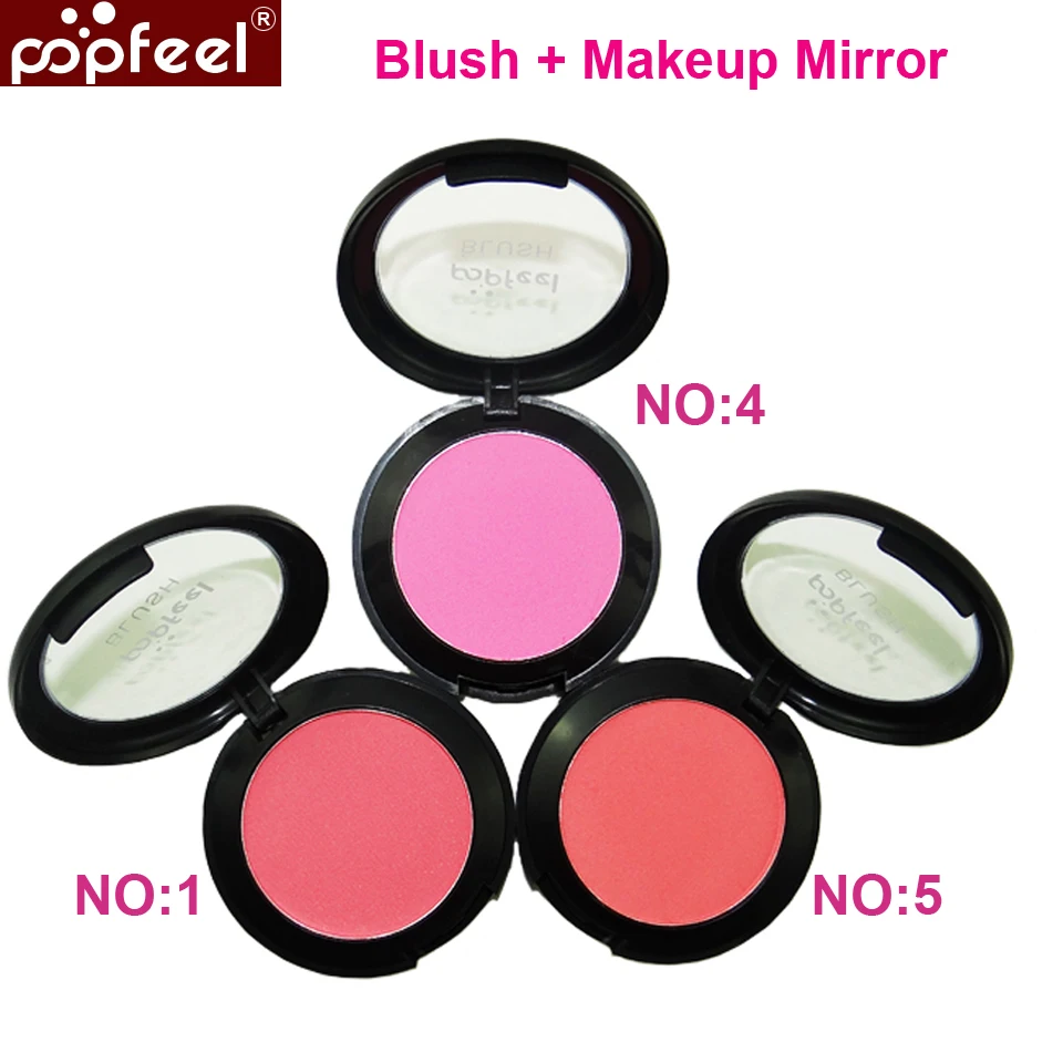 

Brand Popfeel Blush Modified Face Blush Mirror Brush Makeup Blusher Beauty product Make up blush Red Color with box pack