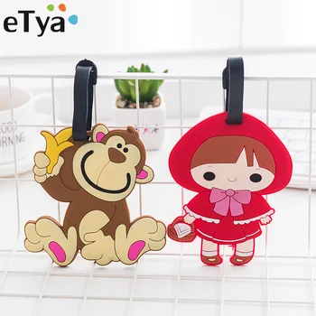 

eTya Fahion Men Women Travel Accessories Luggage Tag Animal Cartoon Silica Gel ID Addres Holder Baggage Tags Portable Label