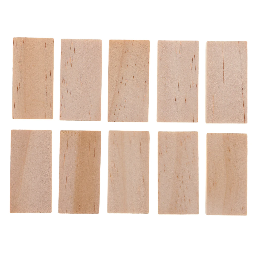 Buy 10 Pieces Natural Unfinished Wooden Pieces Blank