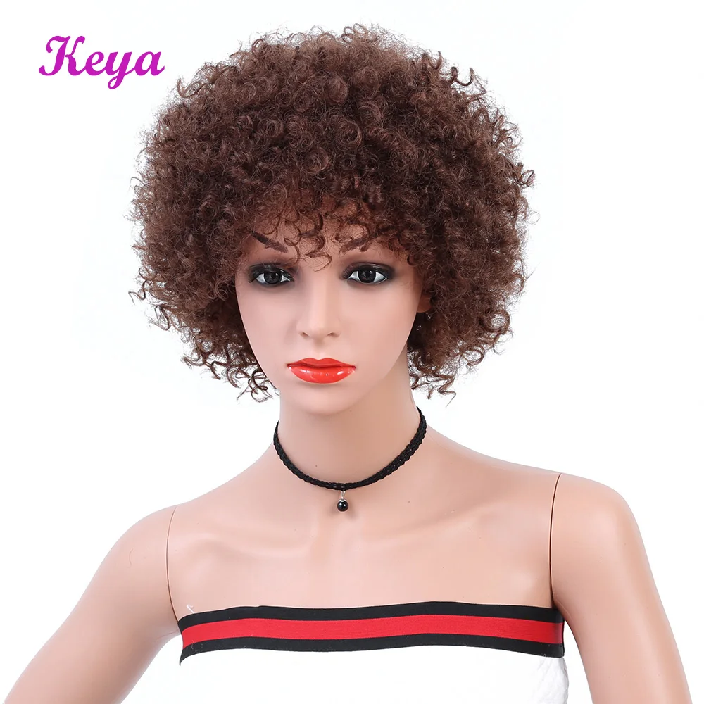 

Short Afro Kinky Curly Wig 6 Inch Synthetic Wigs Pure Grey Color High Temperature Fiber Wigs for Black Women