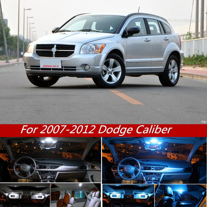 

10Pcs White Ice Blue Canbus LED Lamp Car Bulbs Interior Package Kit For 2007-2012 Dodge Caliber Map Dome Plate Light 12v