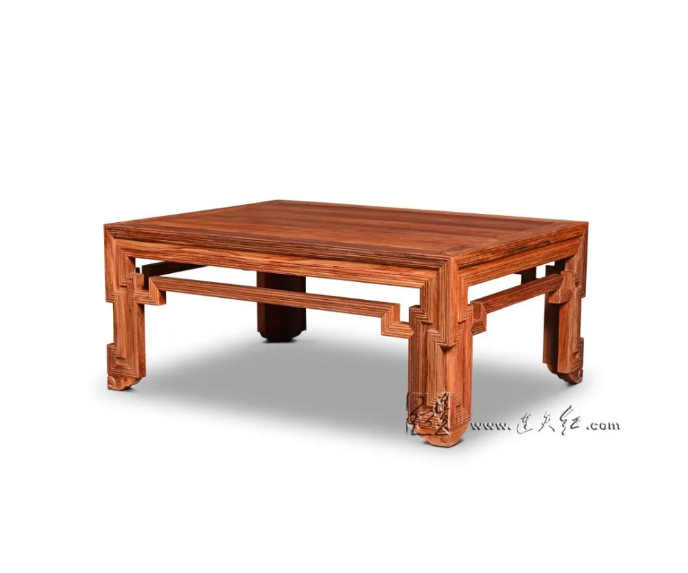 Rosewood Rectangle Low Tables Lounge Room Solid Wood Office Coffee Big Desk 1.3*1m New Classical Carving Home Furniture Redwood