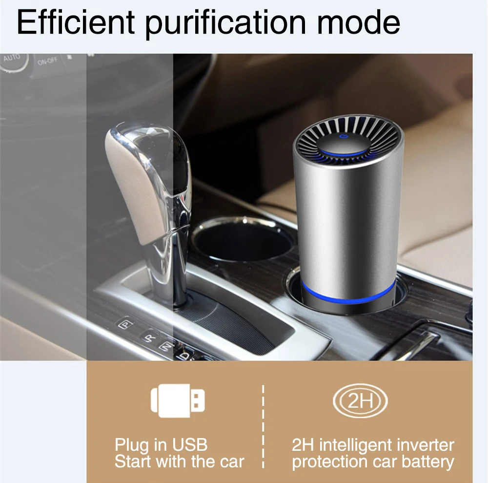 Воздушный фильтр для автомобиля отрицательных ионов USB Интеллектуальный бытовой фильтр для воды Тип чашки очистки формальдегид воздух освежитель 031
