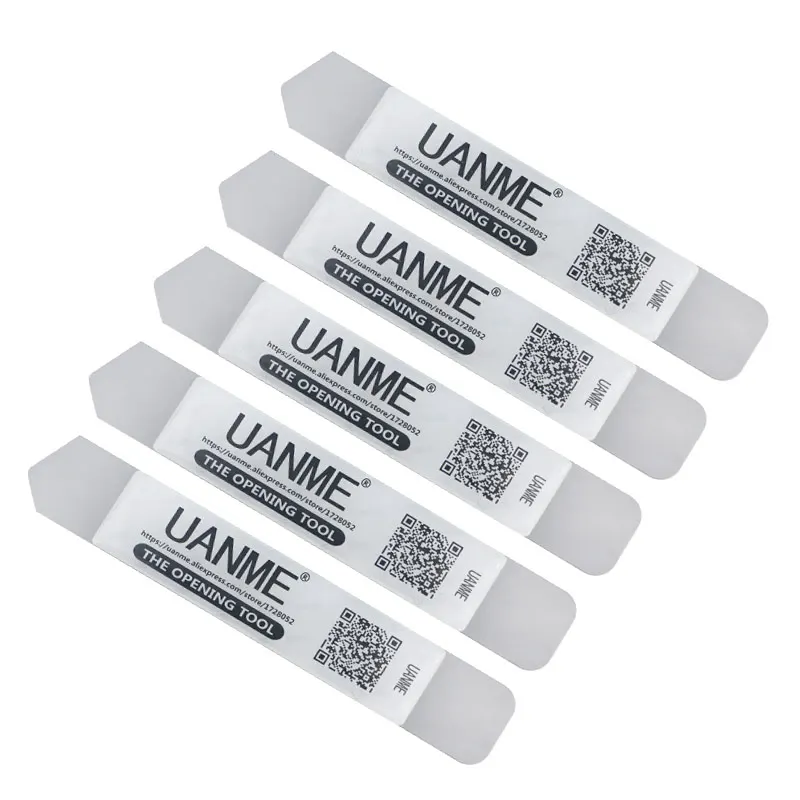 5 unids/lote UANME pantalla LCD teléfono herramientas de apertura de hoja de acero inoxidable suave delgada palanca Spudger para iPhone/iPad/iPod