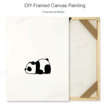 

Black White Minimalist Kawaii Animal Panda Poster Kids Baby Room Wall Art Picture Decor DIY Nature Wooden Framed Canvas Painting