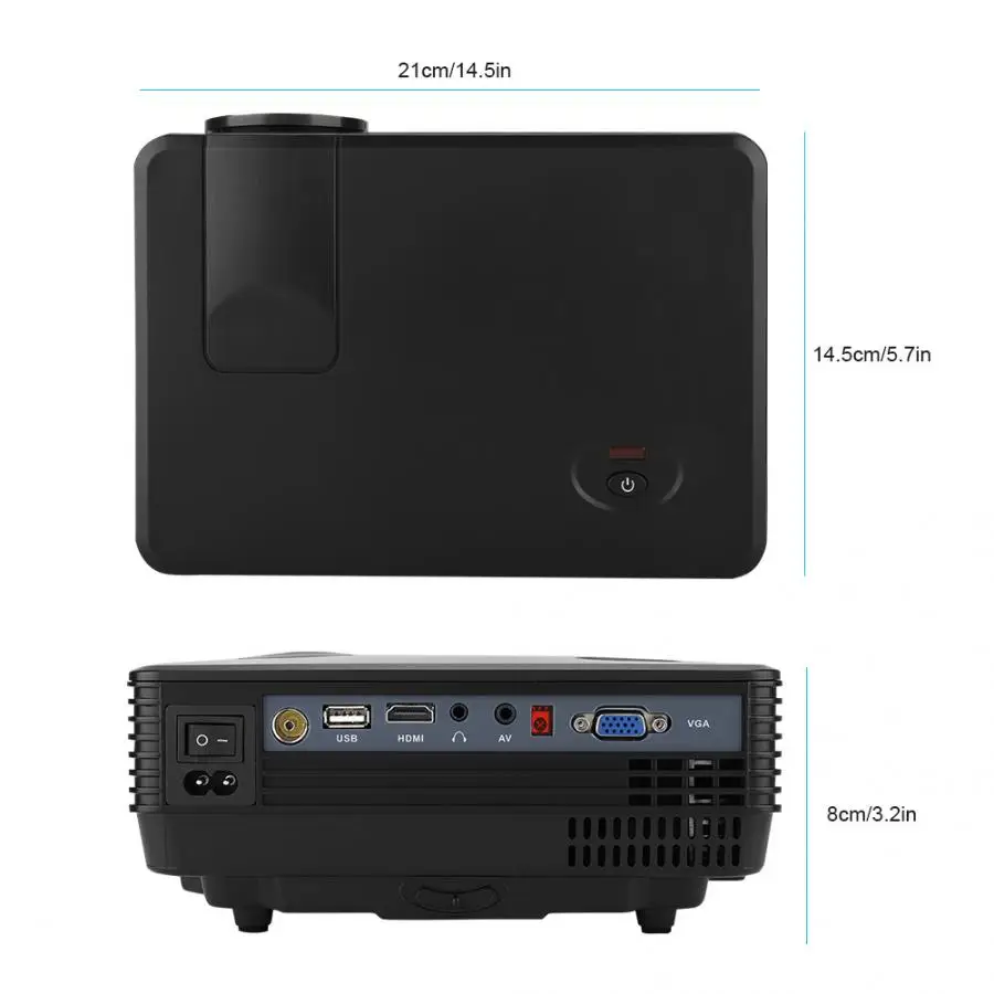 RD-805A миниатюрный светодиодный проектор, умный проектор 1080PHD WIif Android Версия, черный 100-240 В светодиодный Рождественский проектор