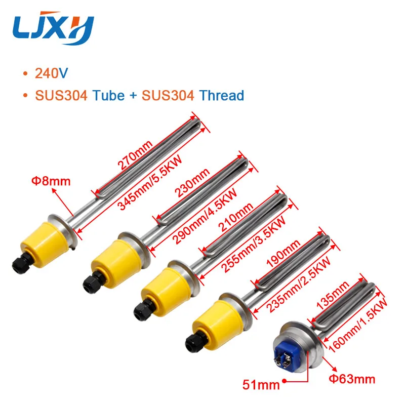 LJXH электрический водонагреватель сложить обратно тип погружения нагревательный элемент 240 В 1.5кВт 2.5квт 3.5квт 4.5квт 5.5квт