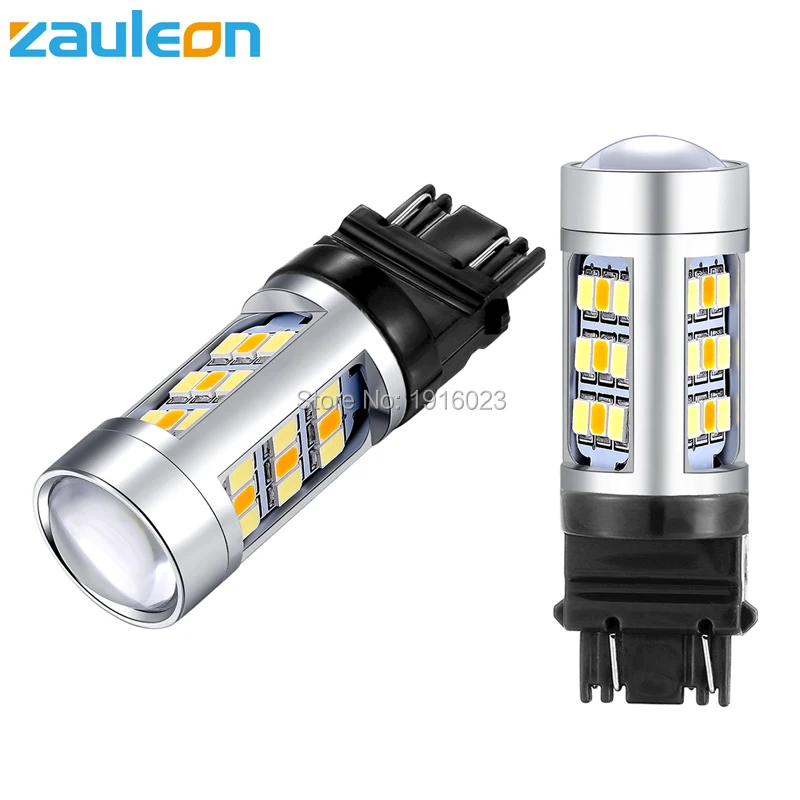Zauleon 2 шт. 3157 двухцветный белый Янтарный светодиодный переключатель лампа для