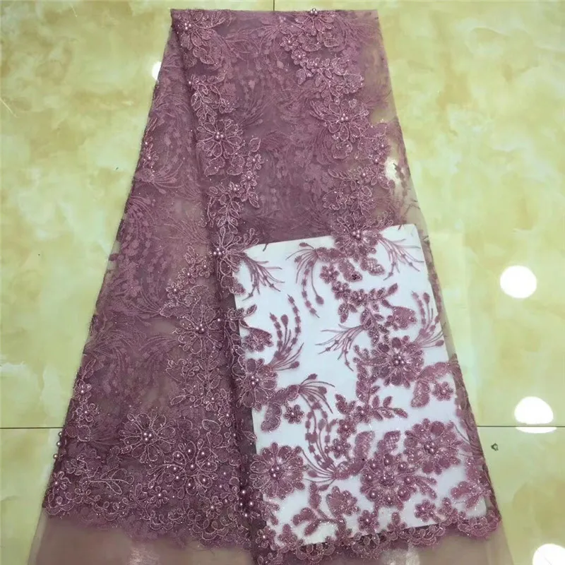 

Latest African Tulle Mesh Lace Fabrics Onion White Luxury French Laces 2019 Nigerian French Tulle Lace Fabric Mesh With Beads