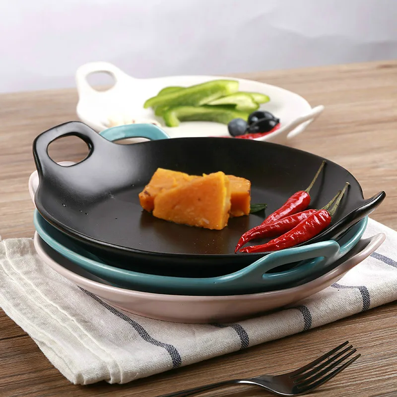 Ceramic Snack Plates Tableware Fruit Plate Dish Platter Bowl Cutter Board Dinnerware Creative