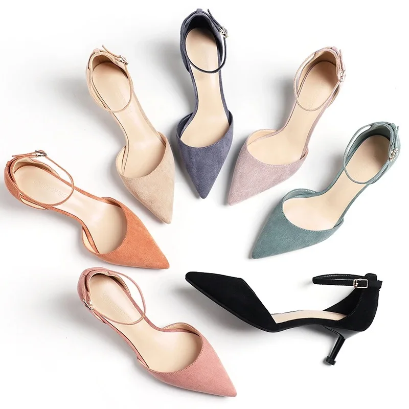 Женские босоножки на высоком каблуке, женская обувь на шнуровке, коллекция года, летние женские вечерние туфли с острым носком, дышащие туфли с ремешком на щиколотке, высокое качество