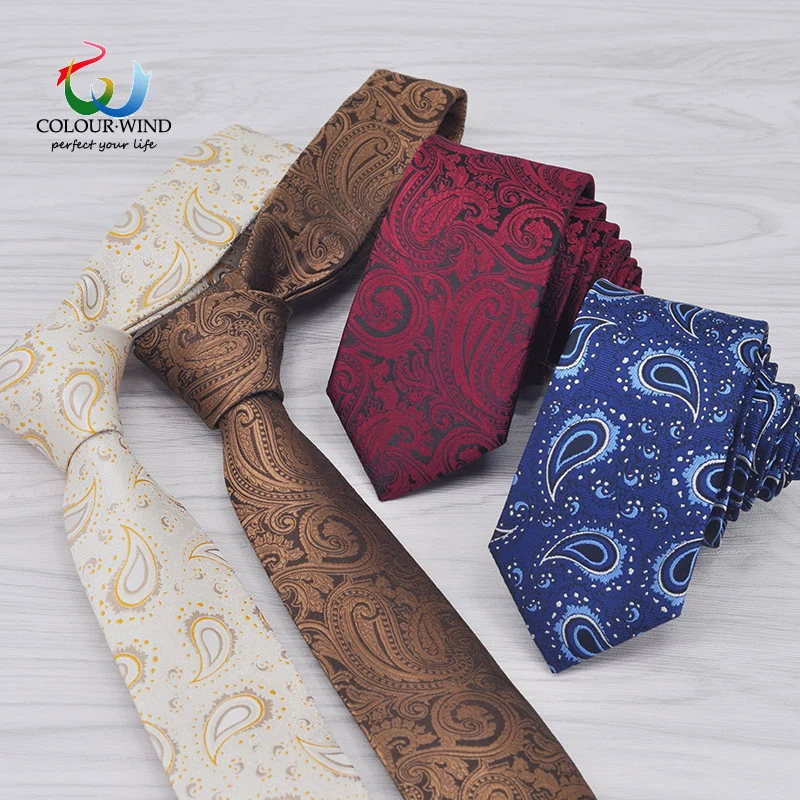 

2017 New Brand Paisley Polyester Ties For Men Formal Business Necktie Customized Design Narrow Black Red Tie Vintage Gravatas