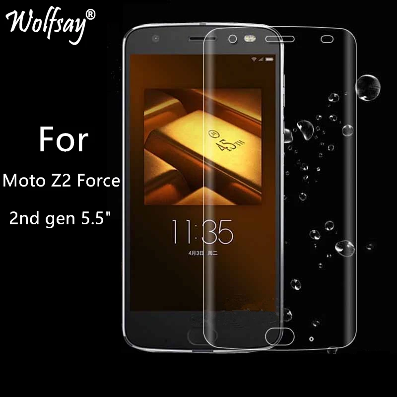 2 шт. Wolfsay защита для экрана Moto Z2 Force Nano прозрачная пленка из мягкого ТПУ (не