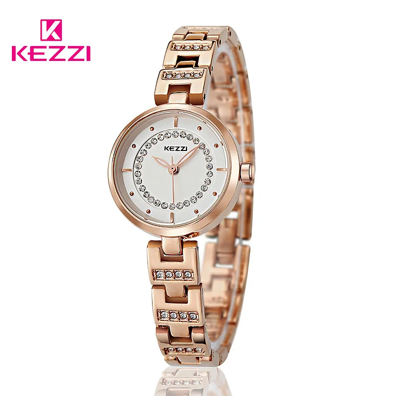 

KEZZI KW-1041 Brand Fashion Stainless Steel Bracelet Women Dress Watch Luxury Waterproof Quartz Watch Relogio Feminino KZ20