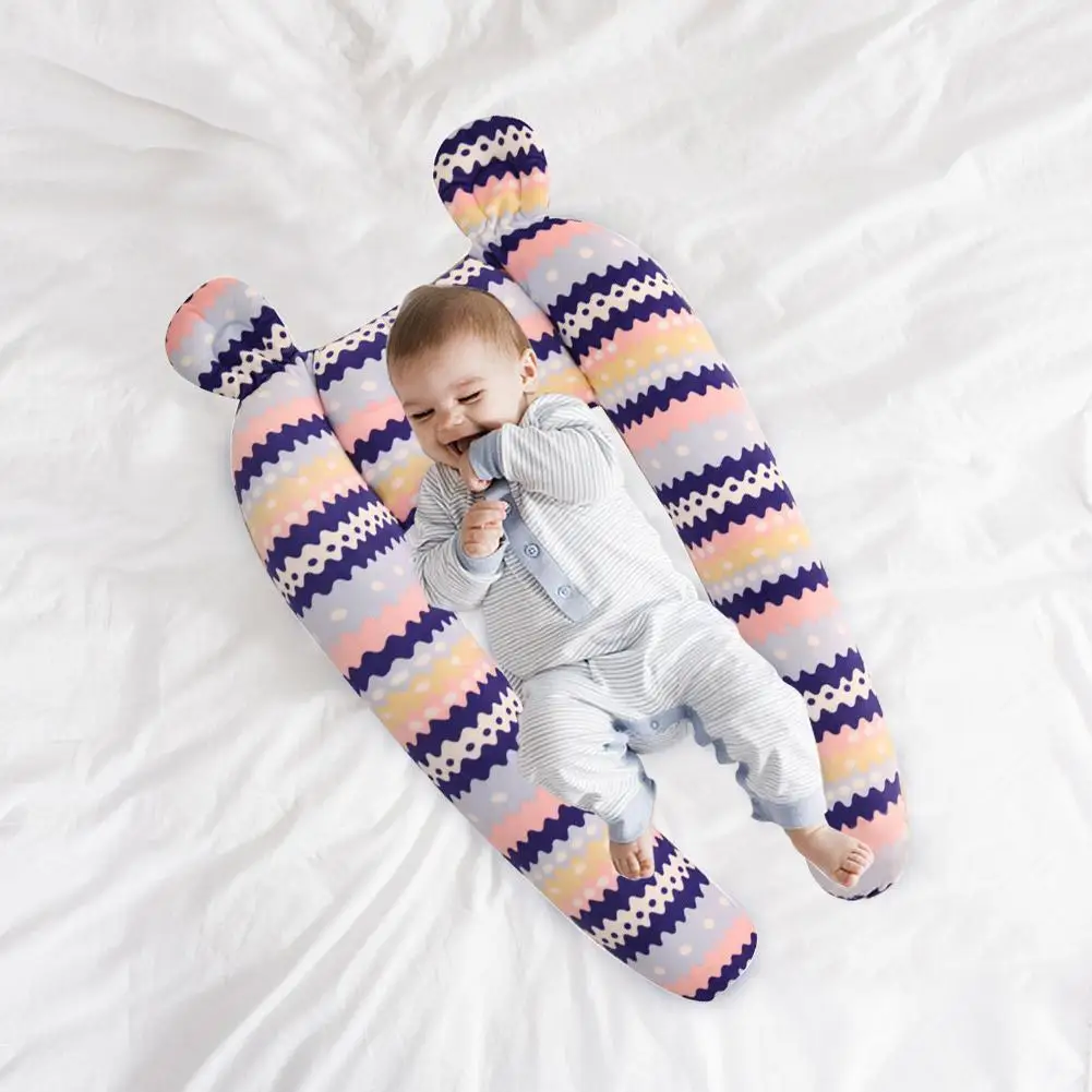 Baby Sleeping Bed Bolster Safety Bumper Fence Baby Sleep Artifact Removable Washable Plush Anti-head Pillow