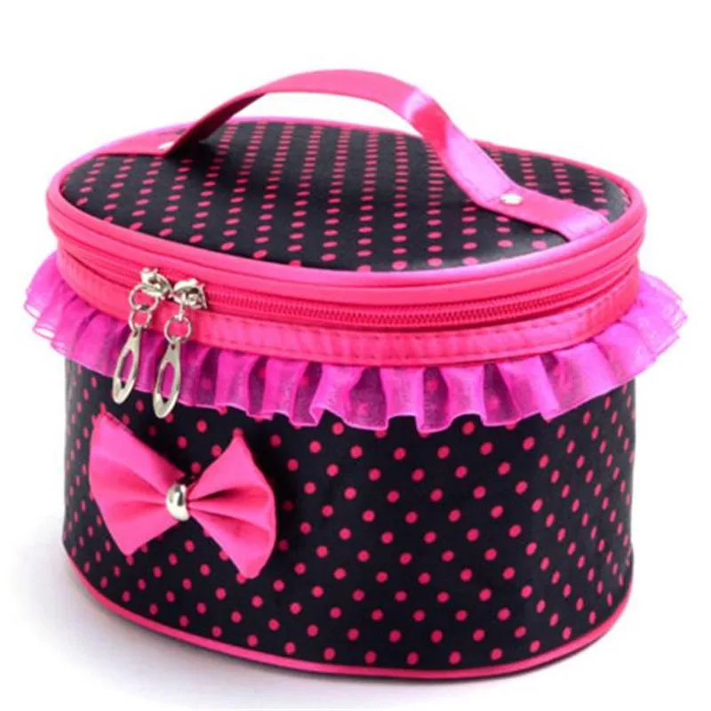 ISHOWTIENDA Lace cute dotting Portable Travel Toiletry