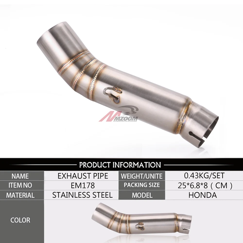 FOR cbr500 CBR 500R motorcycle exhaust contact middle pipe connector for HONDA CBR500R 2012 to