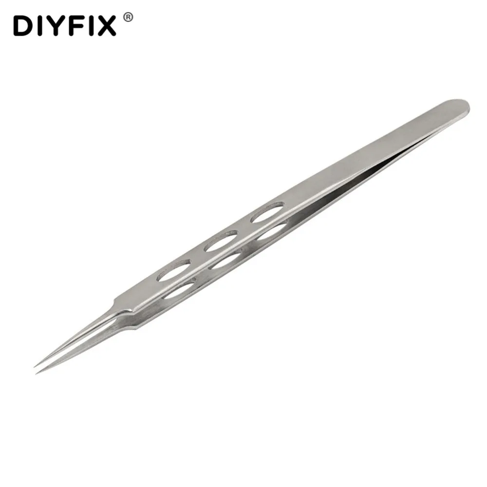 DIYFIX 160 мм Пинцет ультра тонкий точность прямой Нержавеющая сталь щипцы для