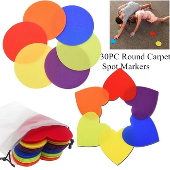 

30PC Round Carpet Spot Marker For Teacher Early Educational Classroom Sit Spots Carpet Markers Toy Gift For Child Teaching Tool