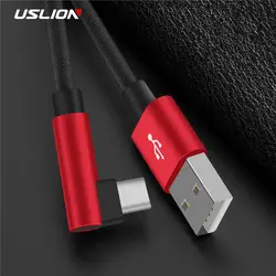 USLION Тип-c USB кабель для samsung примечание 9 S9 Быстрая зарядка кабель для huawei Xiaomi 8 SE Redmi зарядное устройство Кабель-адаптер данных шнур