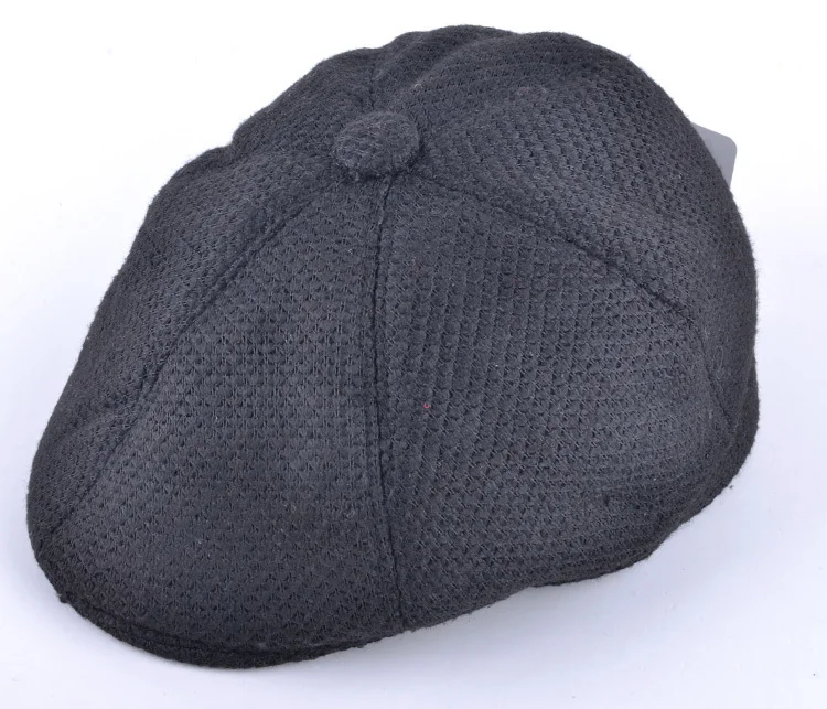 Супер высокое качество газетные кепки для мужчин и женщин Головные уборы gorras planas восьмиугольная кепка для отдыха и полушерстяные консервированные коала плоская кепка - Цвет: Черный