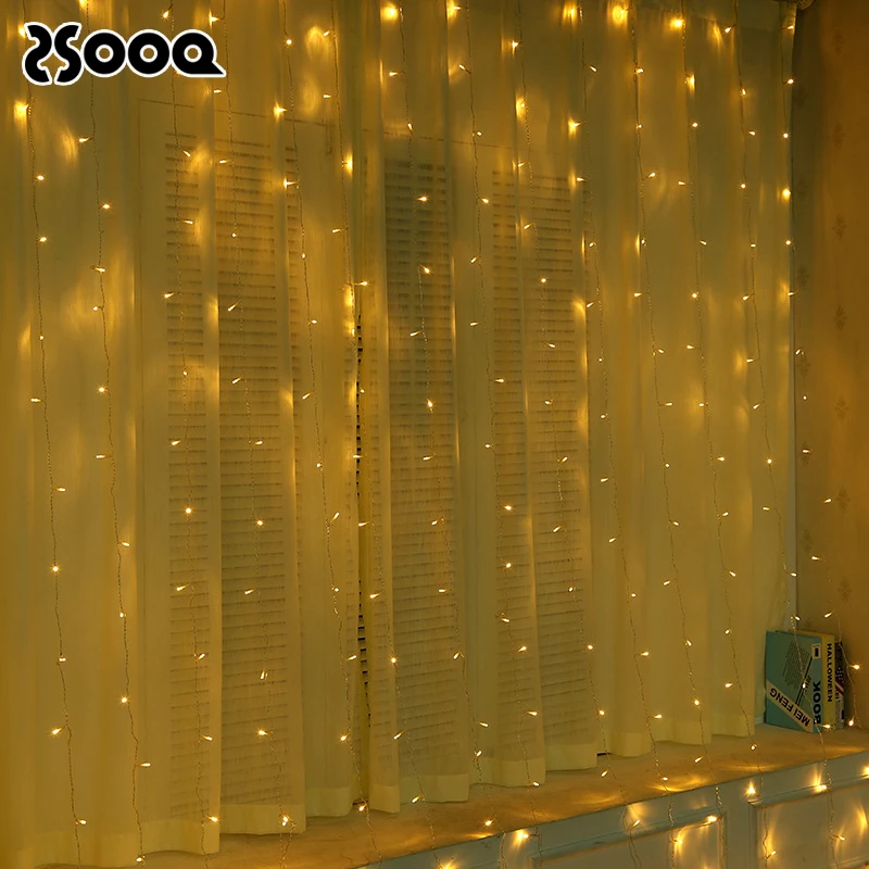 3*3m 300Led Fairy LED Curtain Icicle String Light Garland Plug AC 220V Powered Home Decor Festoon Holiday Chain LSL077 | Лампы и