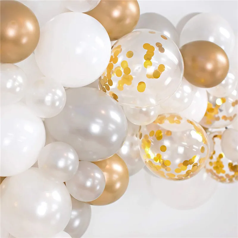 82PCS Silver Gold Latex Balloon For Wedding Party Garland Ballon Chain of Rubber Backdrop Decor Balloon Chain Arch Decoration