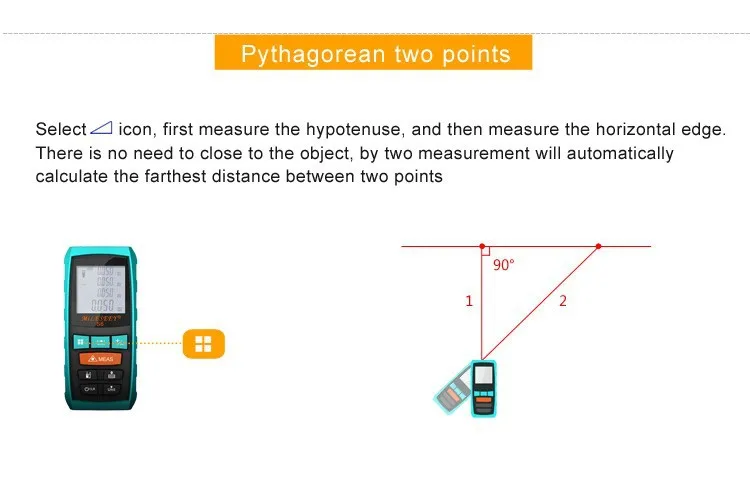 Mileseey S6 лазерный измерительный прибор 100 м, лазерный дальномер, лазерный диастиметр для измерения на расстоянии, средний лазерный синий