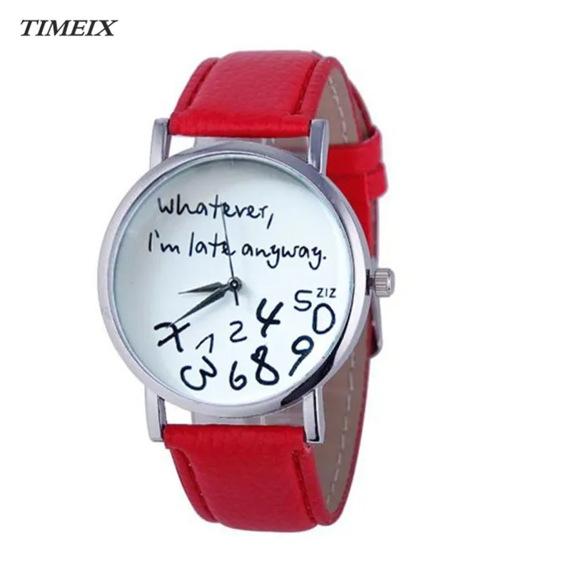 

Women Watches 2017 Hot Women Leather Watch Whatever I am Late Anyway Letter Watches Free Shipping,Mar 15*60