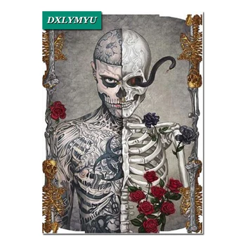 

5D DIY Diamond painting insidious skull Cross Stitch Wall Sticker Mosaic Picture Of Rhinestone Paste Embroidery Home Crafts