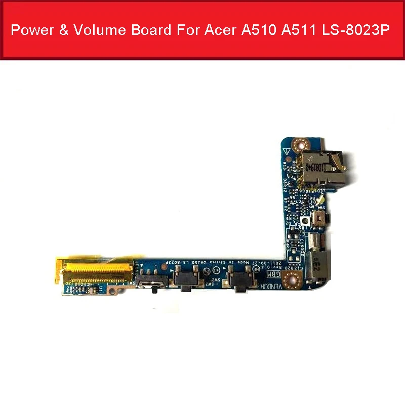 

Genuine Power & Volume Board For Acer Iconia Tab A510 A511 Headphone Jack Sensor Board QAJ50 LS-8023P Parts Tested Good