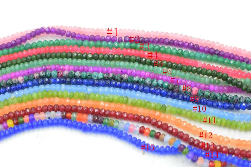 

loose beads colors jade roundel faceted 4*2mm 15" for DIY jewelry making FPPJ wholesale beads nature gem stone