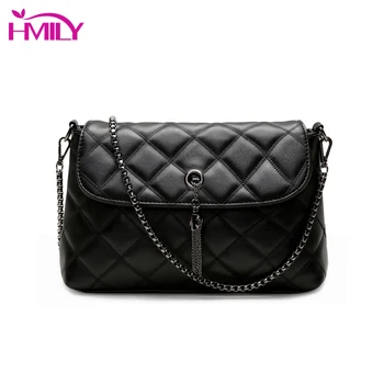 

HMILY Small Chains Bag Women Black Color Tassel Messenger Bags Female Mini Handbag Shoulder Bag Flap Women Bag Bolsa Feminina