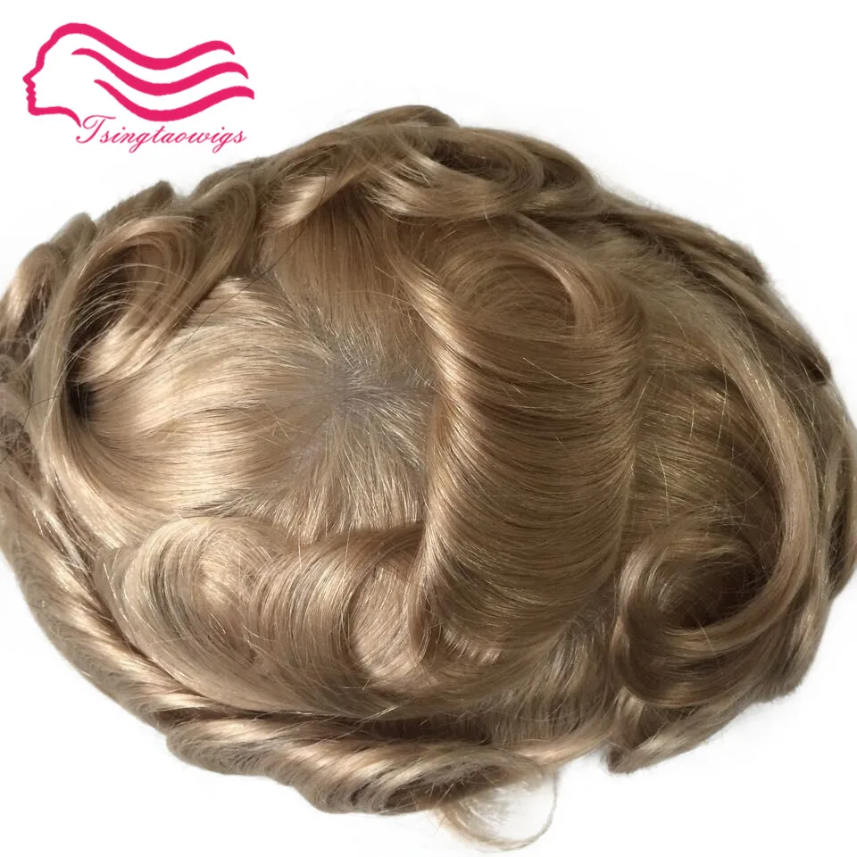 

Free shipping,Full PU thin skin Toupee 0.02-0.04mm , silicon base men hair wig European remy hair !!
