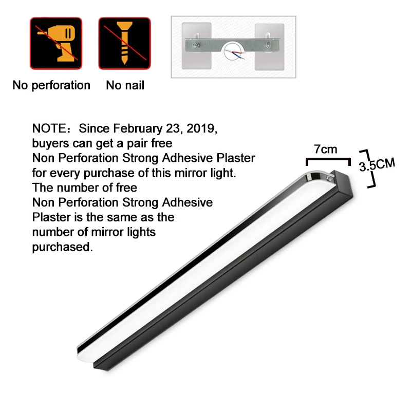 Cheap LED Mirror Light 40 50cm 9W 12W AC220 240V Waterproof Modern Cosmetic Acrylic Wall Lamp For Bathroom Light sconce lamp ZJQ0004