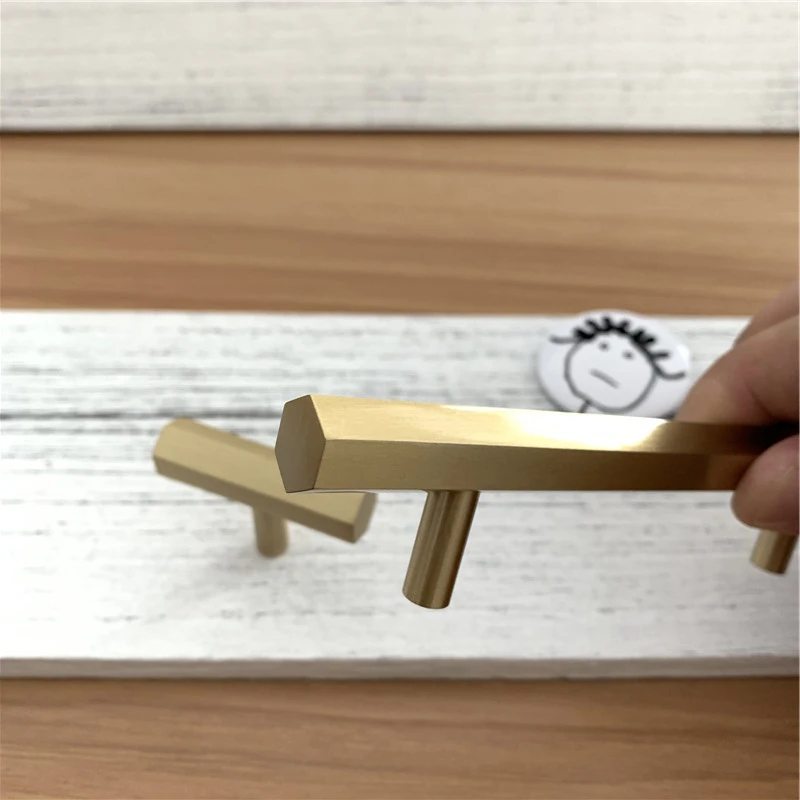 LCH в скандинавском стиле Шестигранная твердая латунная ручка для шкафа дверные ручки для мебели простая жизнь латунная ручка крючок для одежды современная ручка