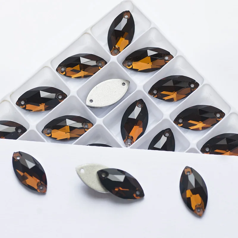 YANRUO 3223 Navette Horse Eyes Shape Sew On Crystal Glass flat back Rhinestones AAAAA Quality Stones For Clothes