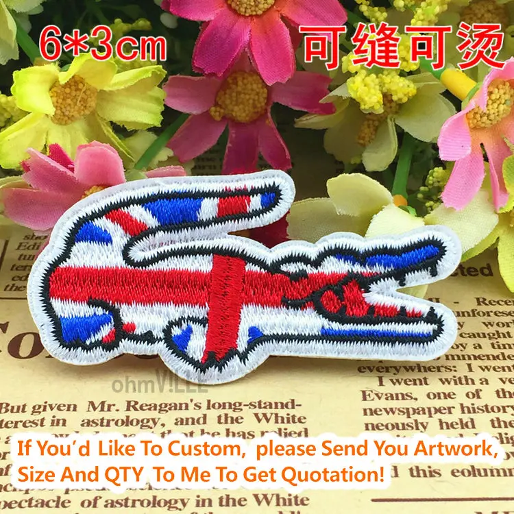 20400 The crocodile flag of UK Iron On Patches "Accept customized