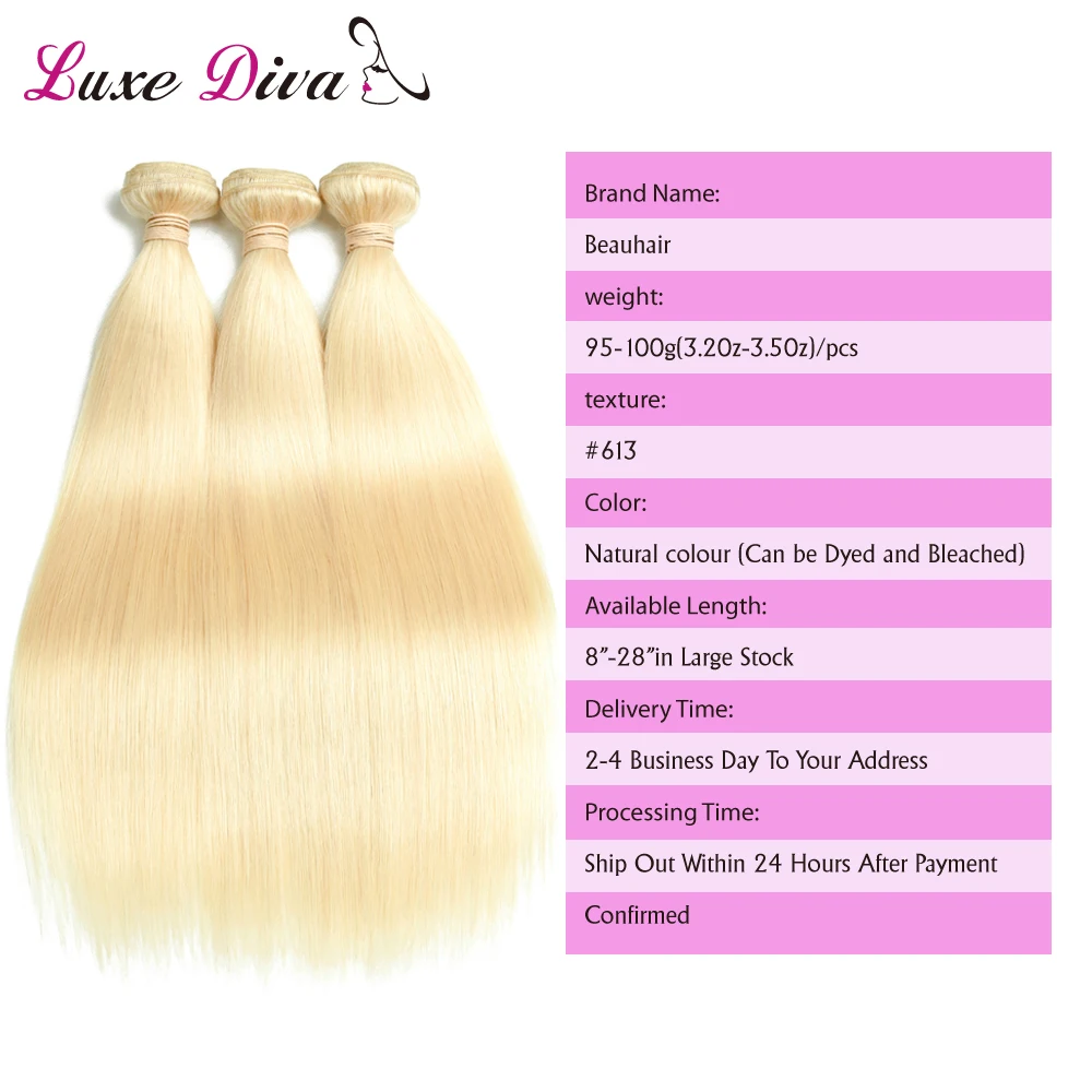 LUXE DIVA 613 Blonde Bundles With Closure Malaysia Straight Hair Bundles With Closure Remy Human Hair Weave Extenstions LUXE DIVA 613 Blonde Bundles With Closure Malaysia Straight Hair Bundles With Closure Remy Human Hair Weave Extenstions